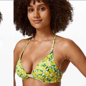 Lululemon deep sea swim bikini top lemons 6 nwt